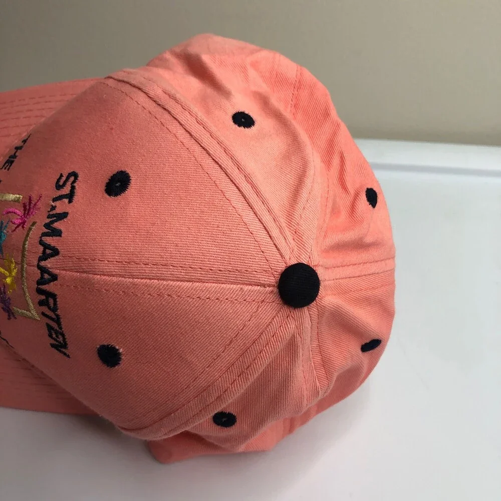 Florida Hat Women Pink Adjustable Strap Baseball Cap Island Palm Tree St Maarten